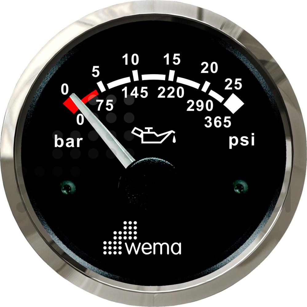 Oil pressure gauge 25 bar