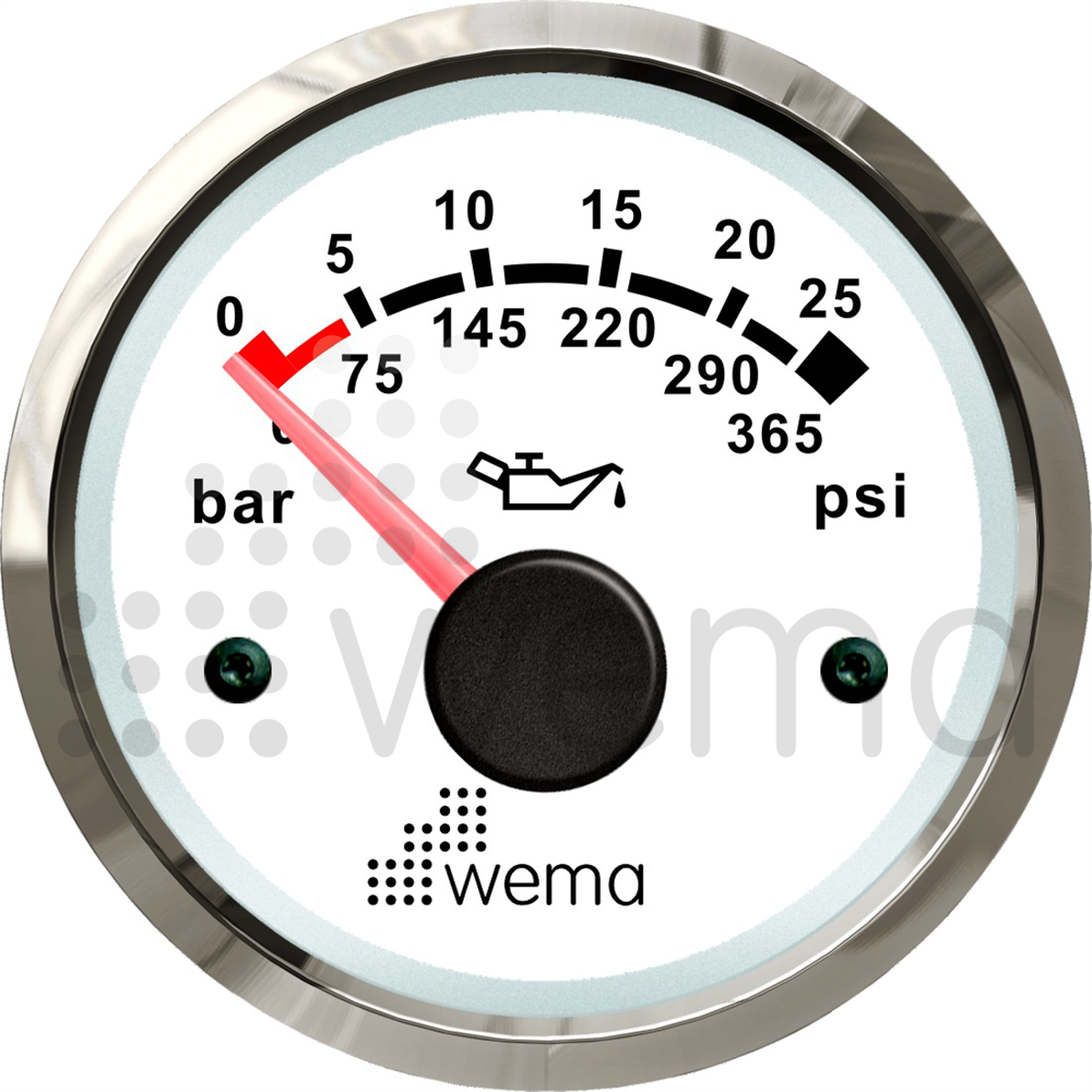 Oil pressure gauge 25 bar