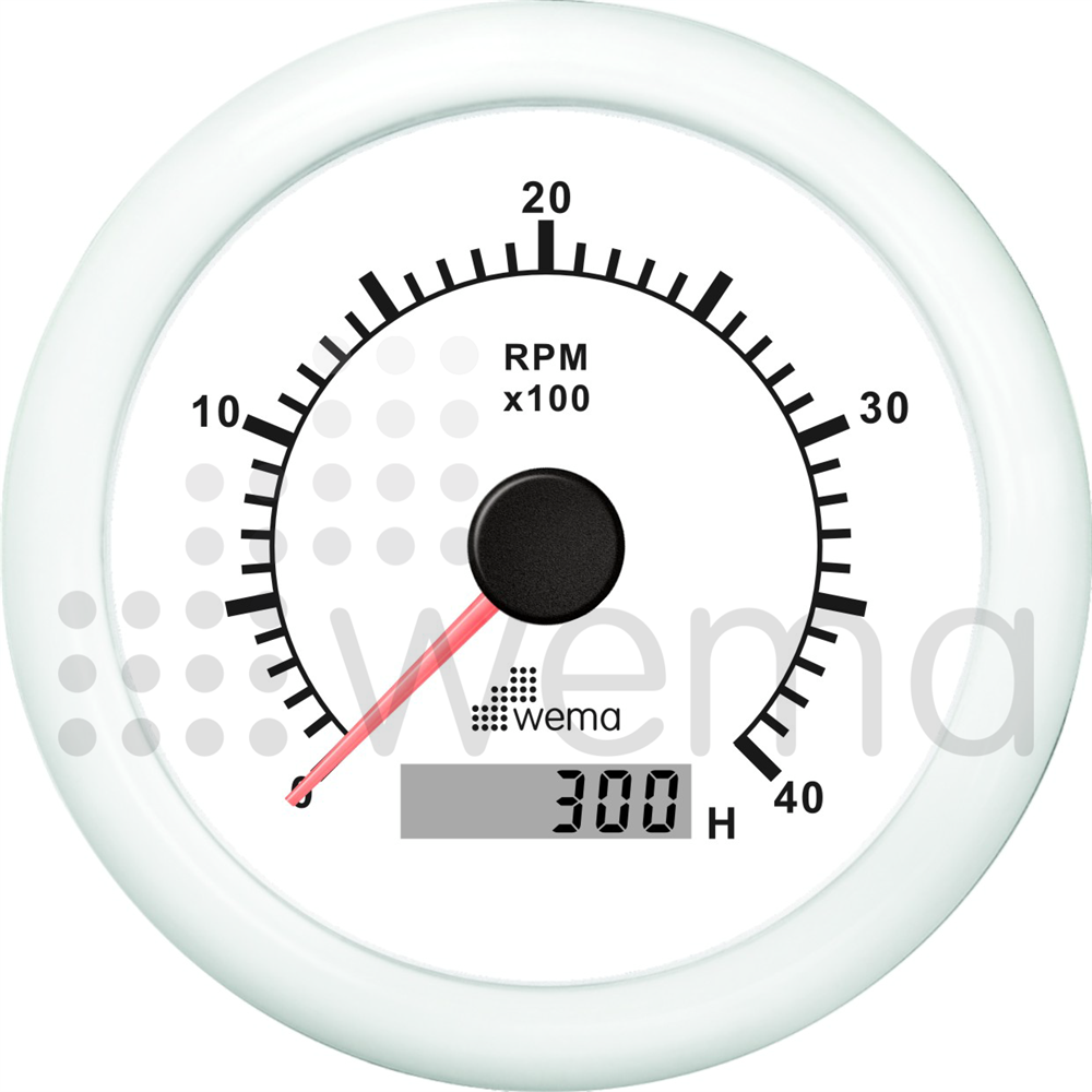 Tachometer 4000 RPM with hour counter