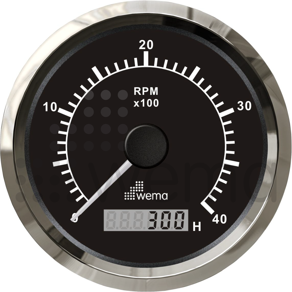Tachometer 4000 RPM with hour counter