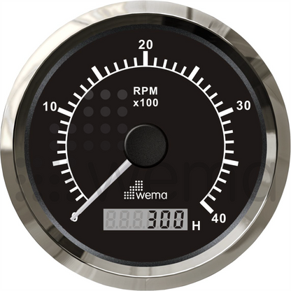 Tachometer 4000 RPM with hour counter