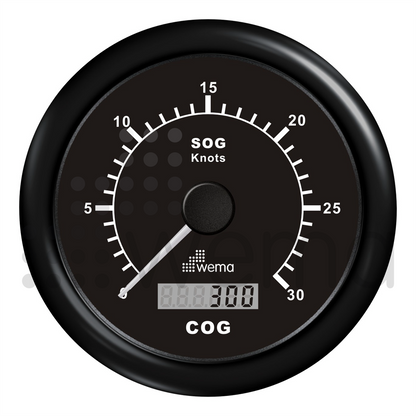 GPS log 0-30 knots 85 mm, complete with antenna