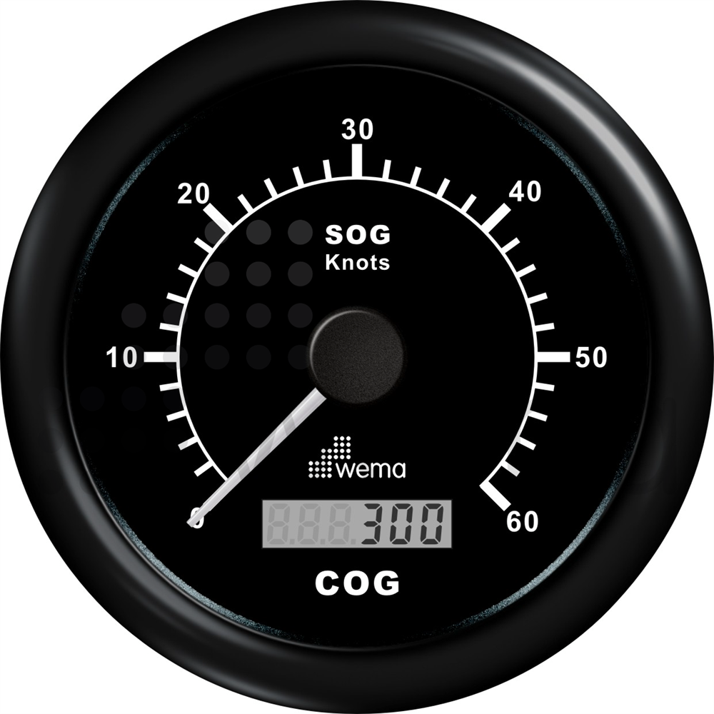 GPS log 0-60 knots 85 mm, complete with antenna