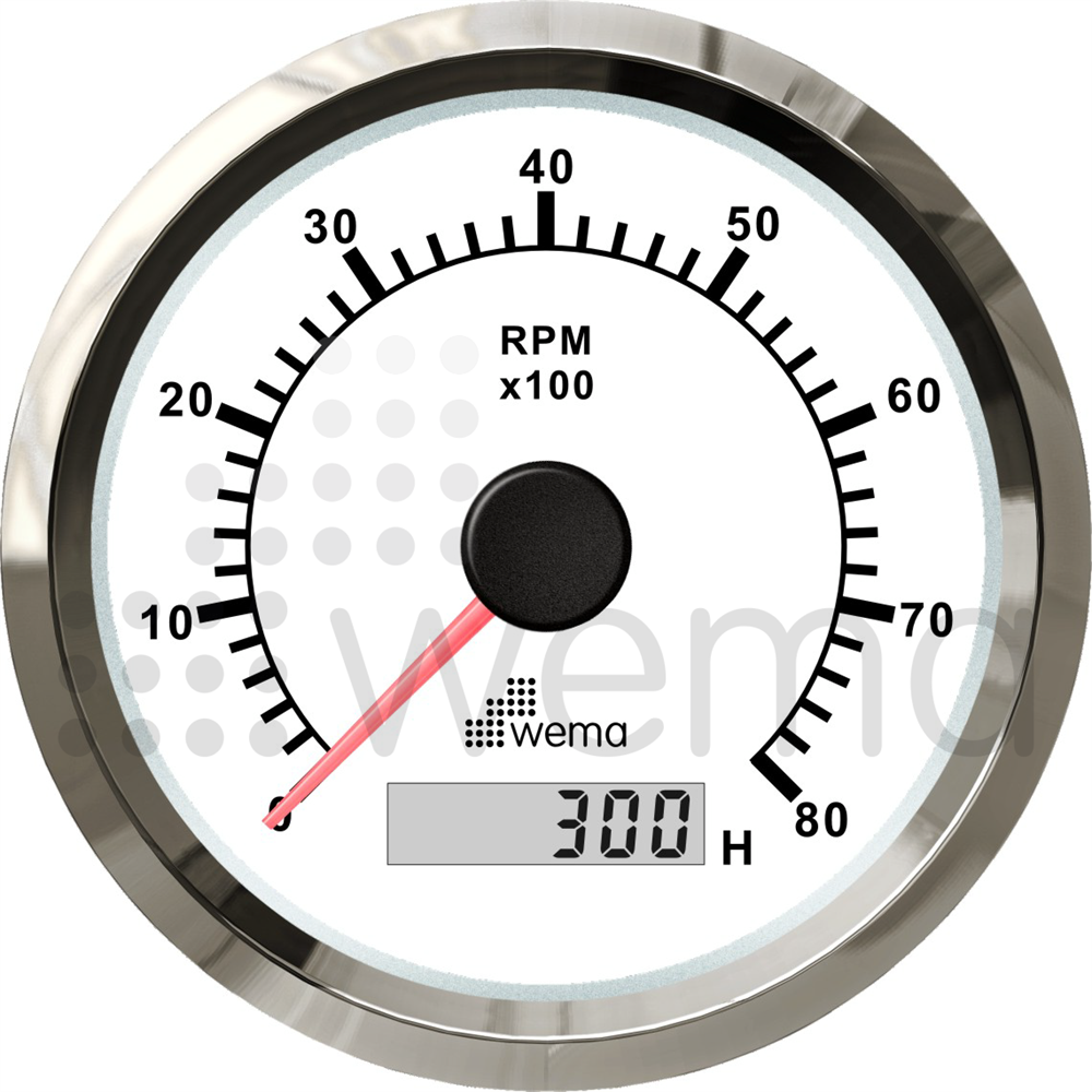 Tachometer 8000 RPM with hour meter
