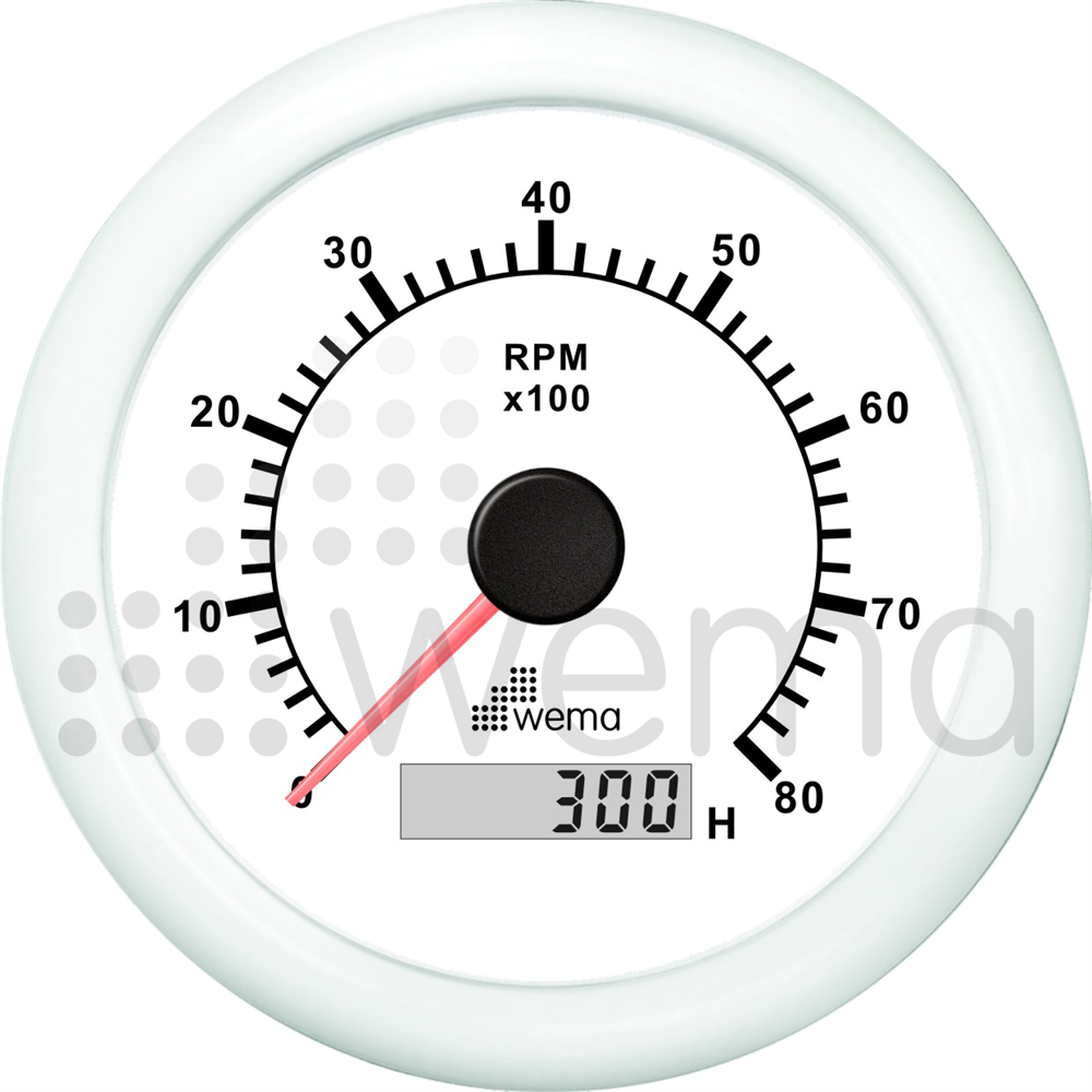 Tachometer 8000 RPM with hour meter