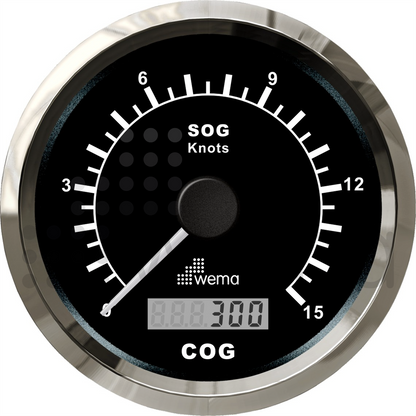 GPS log 0-15 knots 85 mm, complete with antenna