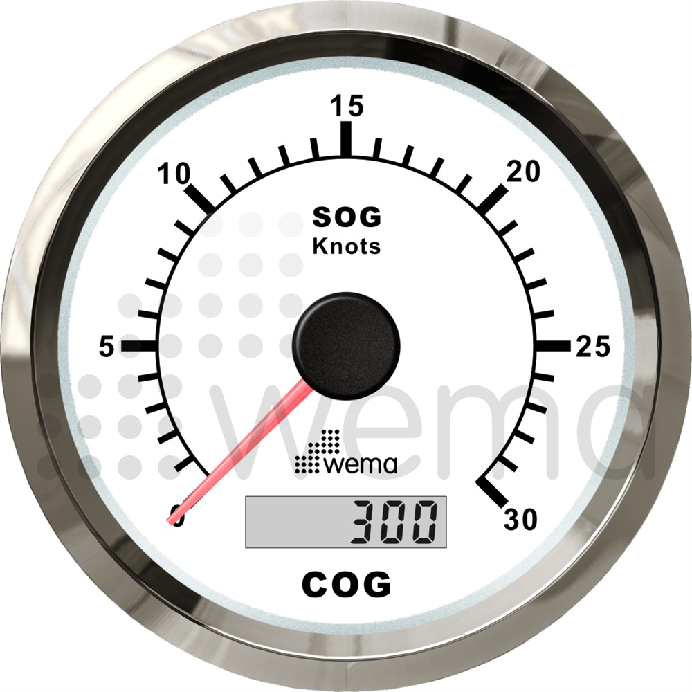 GPS log 0-30 knots 85 mm, complete with antenna