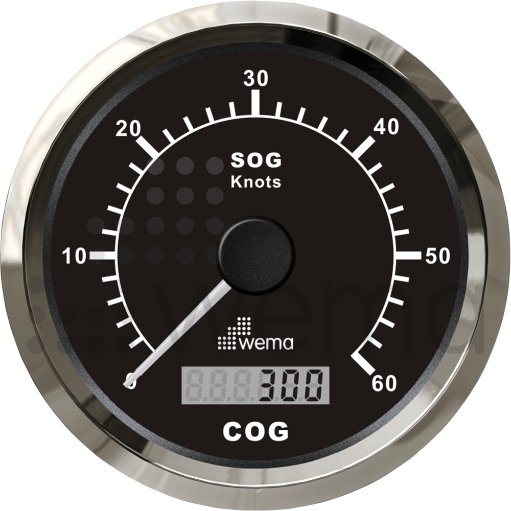 GPS log 0-60 knots 85 mm, complete with antenna