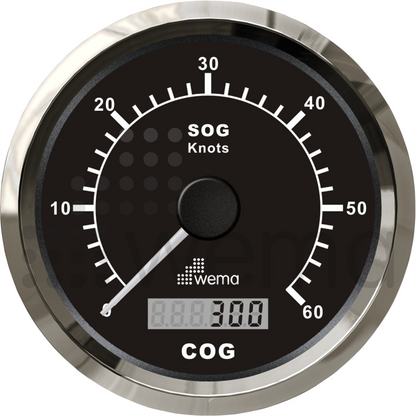 GPS log 0-60 knots 85 mm, complete with antenna