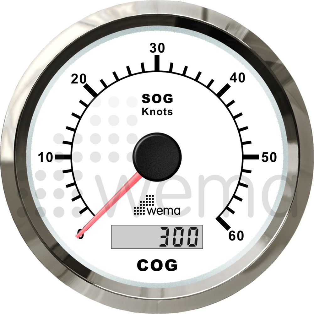 GPS log 0-60 knots 85 mm, complete with antenna