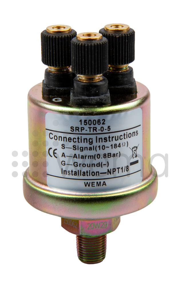 Oil pressure sender with ground & alarm, 1/8" NPTF