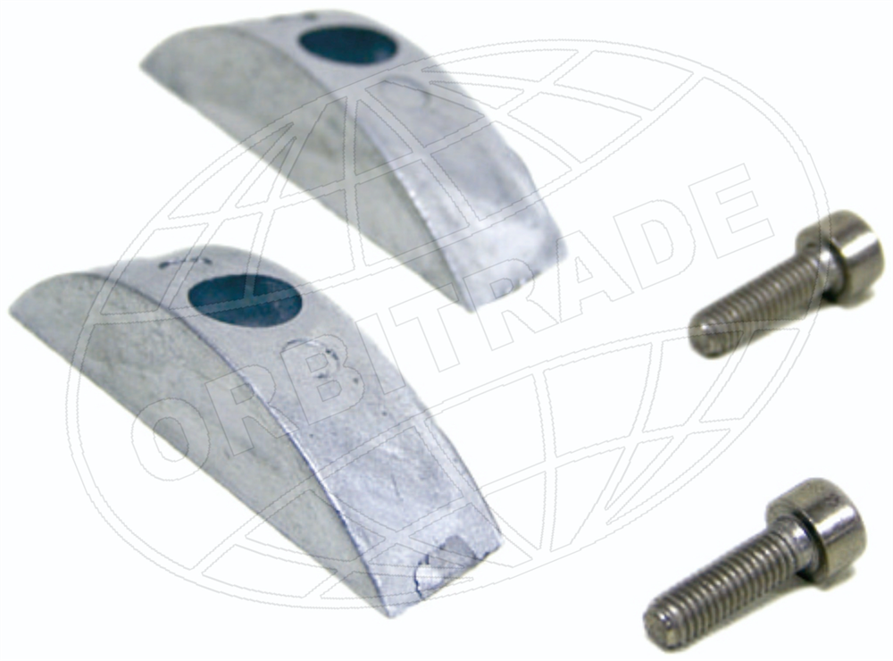 Anodsats 2-bl foldingpropeller 110S, 120S, aluminium