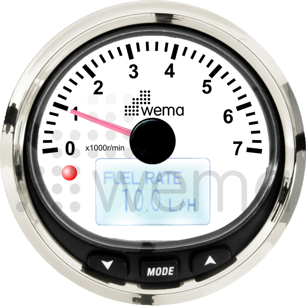 Tachometer 7000 RPM NMEA2000 Silverline